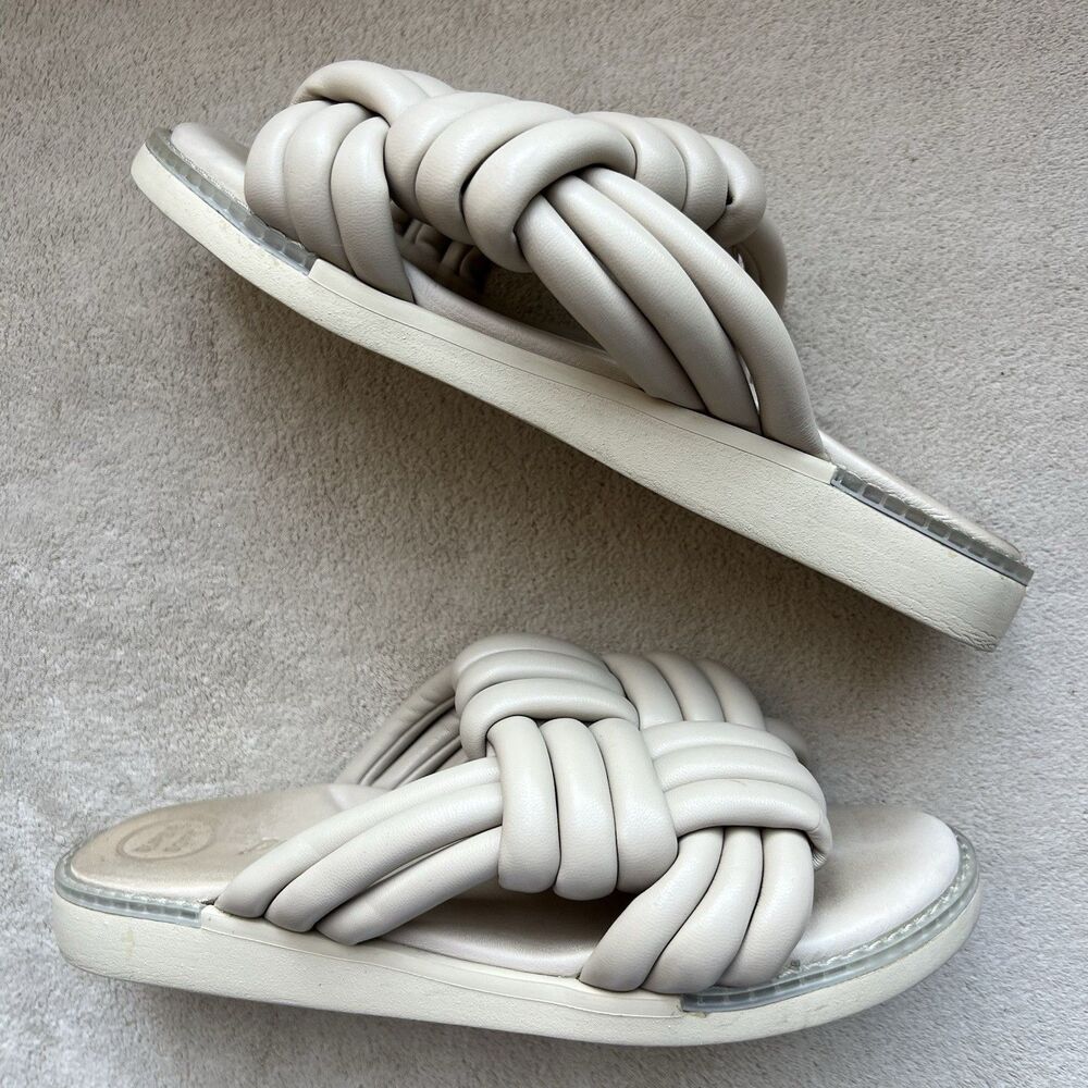 Paul‎ Green Majestic Cream Woven Leather Sandal Sabbia Vegan Napa UK 5.5 US 8
